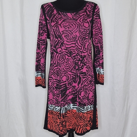 Nic + Zoe Abstract Animal Print Sweater Dress - Size M - Picture 3 of 12